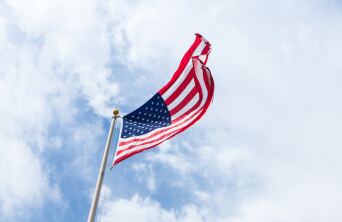 American flag waving