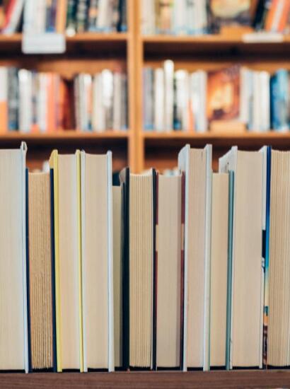 Books on a shelf