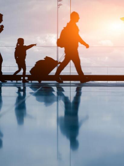 international family traveling together