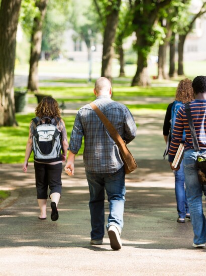 Students walking to class