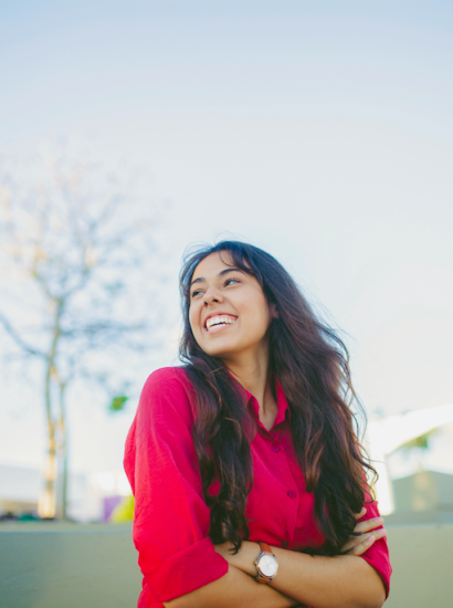 smiling female student