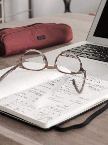Glasses on a book