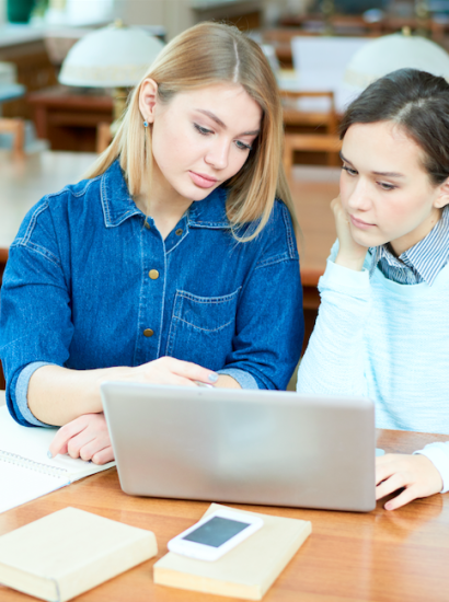 Female students working together