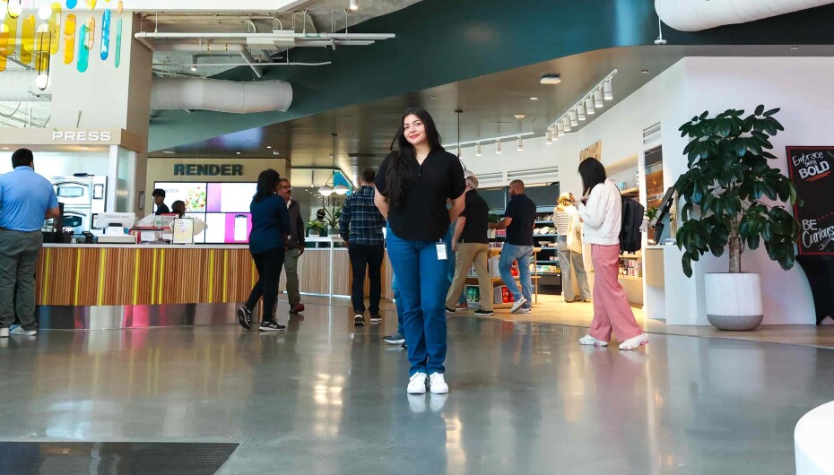 Miriam Lopez-Jorgensen Adobe Intern Summit - balloon banner cut off