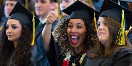 Students at graduation
