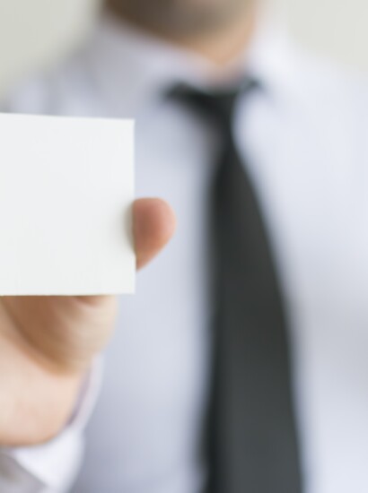 Man holding card