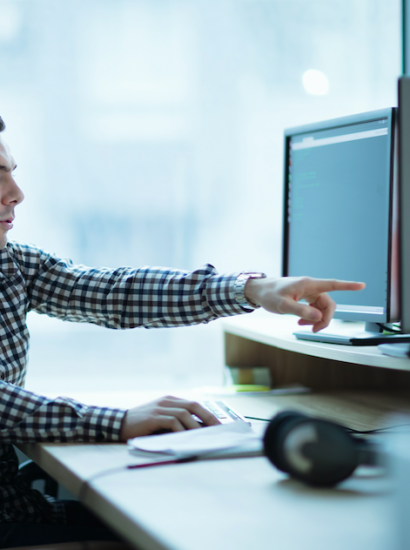 pointing to item on computer
