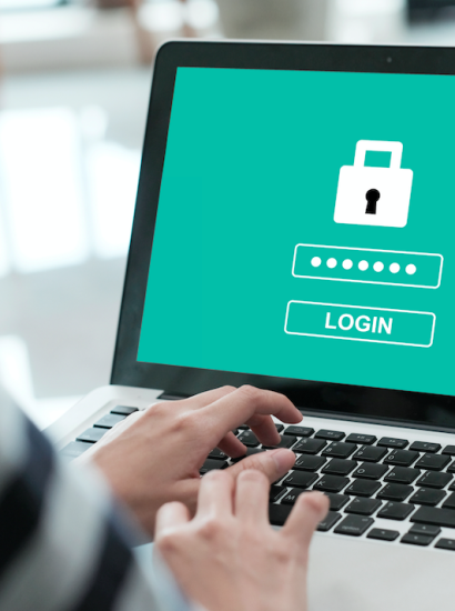 password protected screen on a laptop