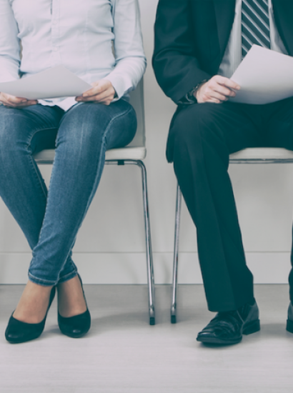 students waiting for an interview