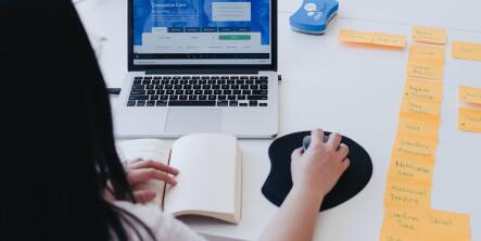 student at a computer