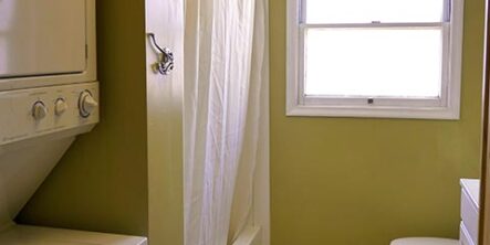 Washer/ Dryer and bathroom