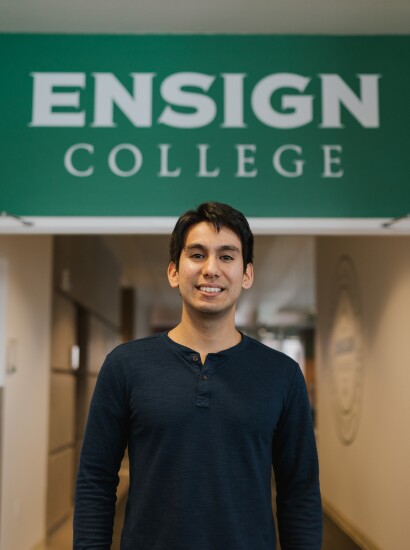 Student man on campus