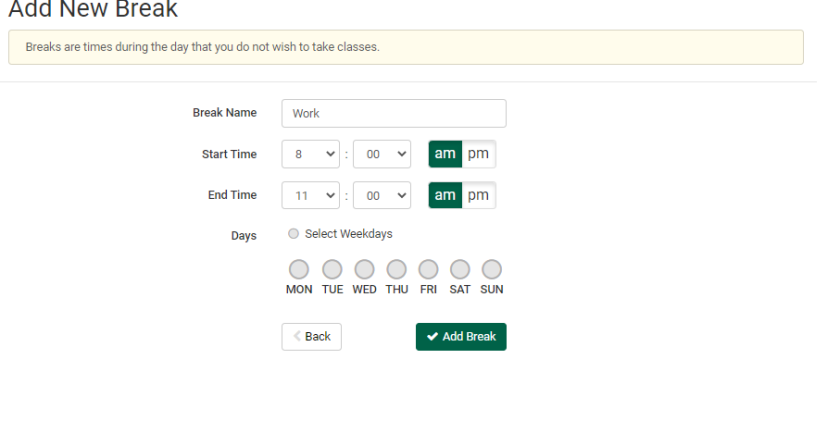 Add a new break section